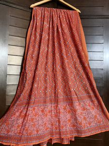 Pink Floral Print Gotta Patti Anarkali Kurta Set