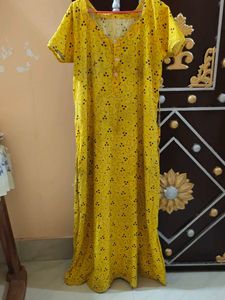 Yellow Print Loungewear Dress