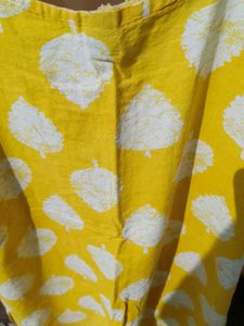 Yellow Printed Kurta Set