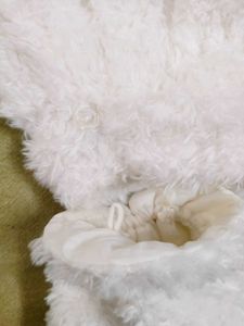 Cozy White Baby Snowsuit with Mittens