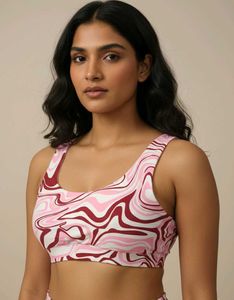 Swirl Print Sports Bra Small Premium Fabri