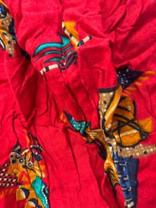 Red Abstract Print Dress