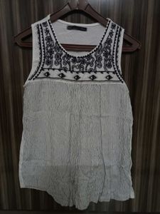 Striped Embroidered Top