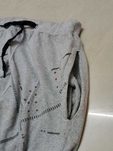 Gray Patterned Joggers Lower