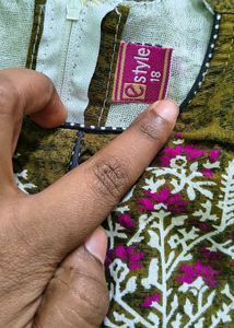 Cute Olive Green Floral Dress