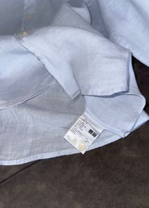 Uniqlo Linen Sky Blue Shirt