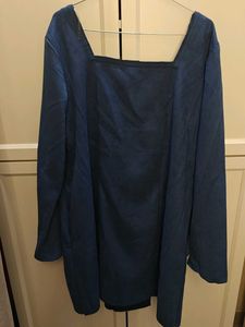 Blue Square Neck Mini Dress