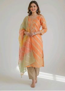 Peach Colour Gotta Patti Suit