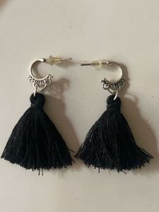 Black Thread Tassel Earring