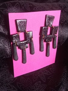 Statement Black Geometric Earrings