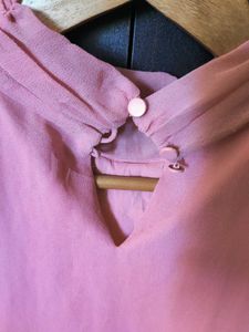 Peach Ruffle Blouse Top