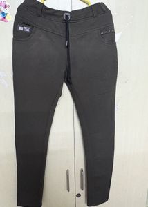 Black Casual Pants with Drawstring