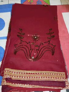 Maroon Saree