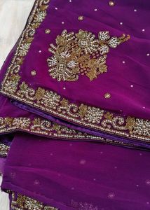 Purple Party Saree
