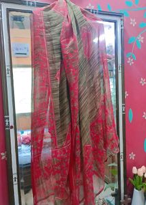 Rose &amp; Brown Floral Printed Salwar Suit Set