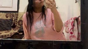 Cute Pink Graphic Tee And Short Kurti