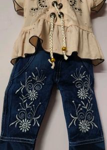 Cute Kids&#39; Top &amp; Jeans Set