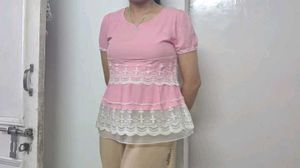 Cute Pink Lace Top