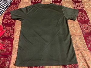 Olive Green Ganpati Graphic Dry-Fit T-Shirt