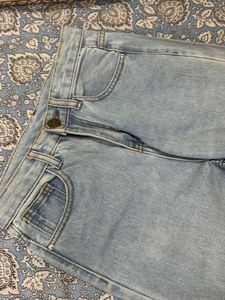 Light Blue Flared High Waist Denim Jeans