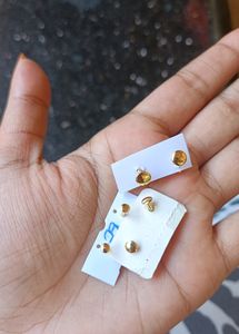 Gold Cover Upper Stud Earrings