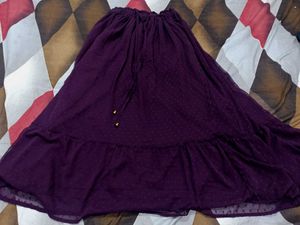 Rich Wine Dobby Weave Maxi Skirt