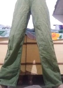 Army Green High Waist Baggy Jeans Or Pants