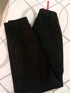 Black Denim Cargo Pants