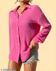 Pink Collared Button-Up Shirt