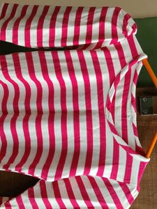 Striped Pink &amp; White Top