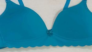 Cotton Chiffon Sky Blue Padded Bra
