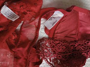 Maroon Plunge Front Closure Push Up Braset