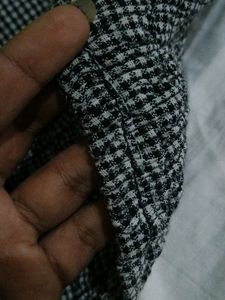 Korean Black And White Checked Top....🤍
