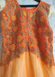 Orange Embroidered Lehenga Choli