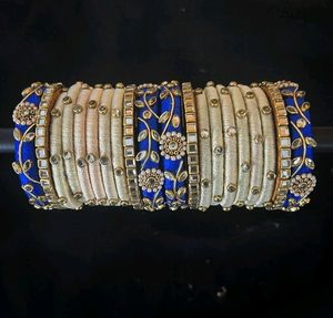 Handmade Floral Silk Thread Bangles Set