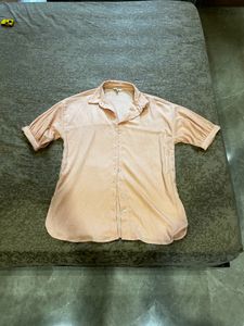 Oversized Peach Button-Down