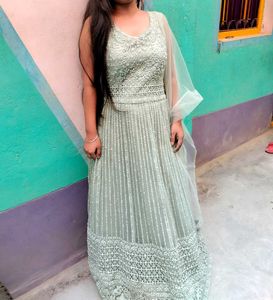 Elegant Mint Green Embellished Lehenga