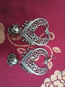 Heart Shaped Silver Earrings
