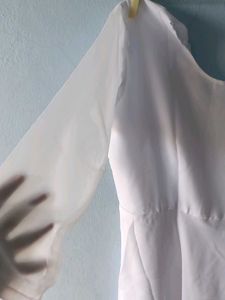 Full White Anarkali