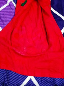 Readymade Red Printed Kurta Set