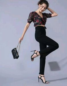 TOP &amp; Black Wide Leg Slit Jeans (Totally New)