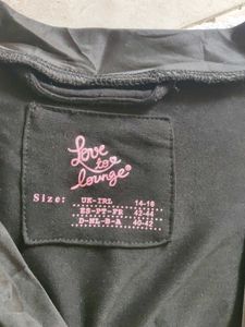 Black Draped Cardigan with Tie