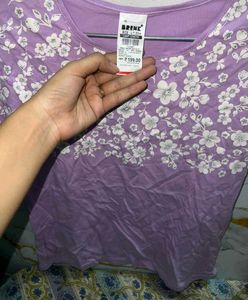 Floral Print Lavender T-Shirt