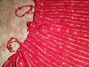 Red Printed Top And Tunic