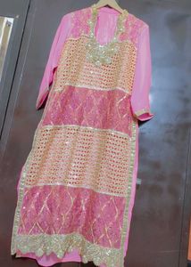 Pink Partywear Kurti For Girl Or Women 42 Bust