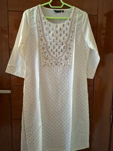 Embroidered White Kurta