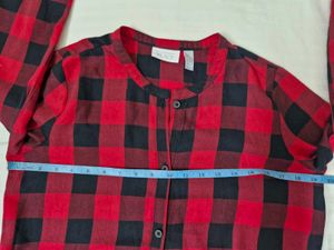 Red Plaid Dress/Long Top