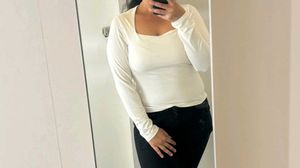 Square Neck Long Sleeve Top