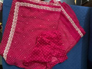Beautiful pink saree with blouse
