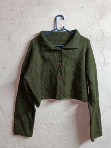 PLUS SIZE Winter Knit Cropped Cardigan Sweater